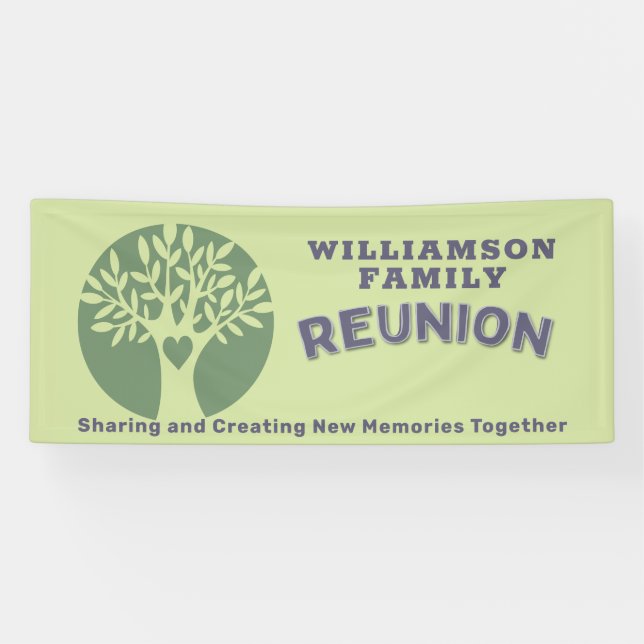 Reunion Family Tree Sharing Memories Banner (Horizontal)