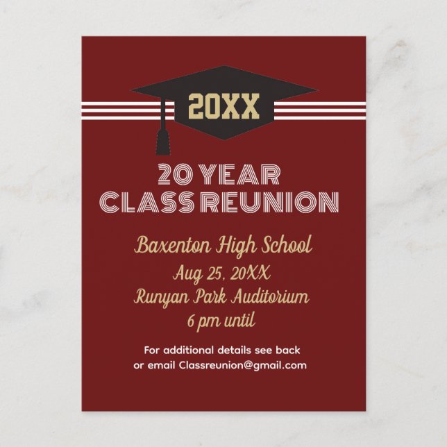 Reunion Invitation! Custom Class Reunion Postcard (Front)