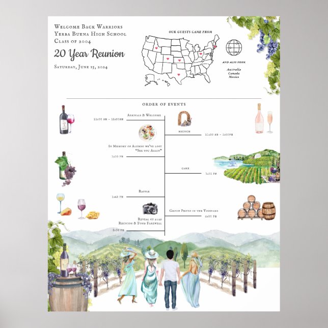 Reunion Itinerary Schedule Welcome Poster (Front)