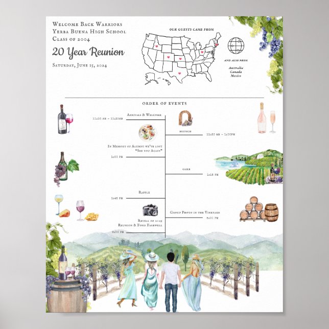 Reunion Itinerary Schedule Welcome Poster (Front)