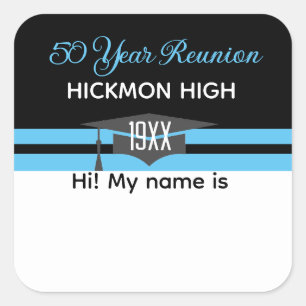 Reunion time! 3" Name tag Sticker
