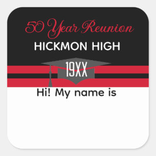 Reunion time! 3" Name tag Sticker