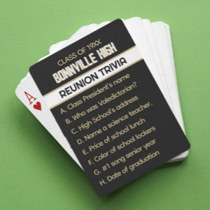 Reunion Trivia! Fun Custom Class Reunion Playing Cards