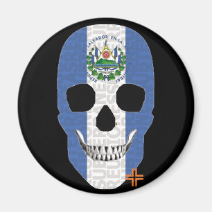 REUNIONES El Salvador iman circular Black B2 Magnet