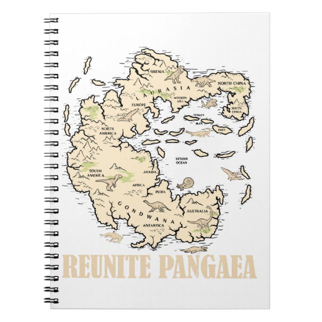 Reunite Pangaea World map History Funny Geology Gi Notebook (Front)