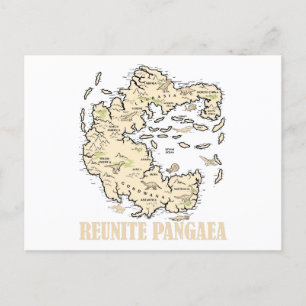 Reunite Pangaea World map History Funny Geology Gi Postcard