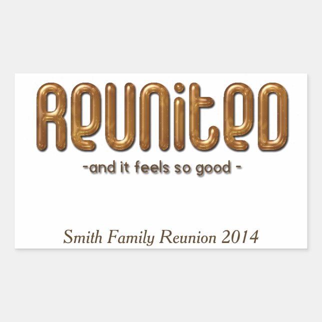 Reunited Custom Family Reunion Rectangular Sticker (Front)
