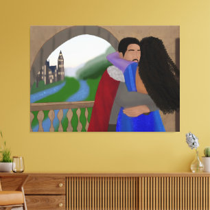 Reunited Princess and Prince Fairytale Canvas Print