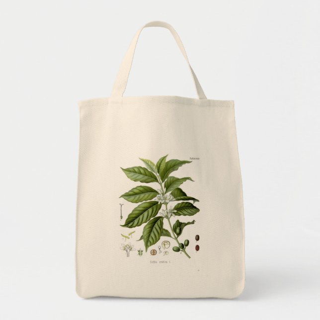 Reusable Coffee Plant Tote Bag (Front)