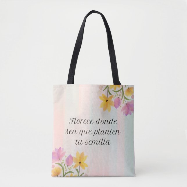 Reusable cute & good vibes tote bag (Front)