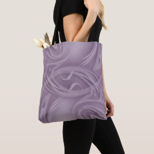 Reusable Eco Green Curls Purple Shadows Tote Bag