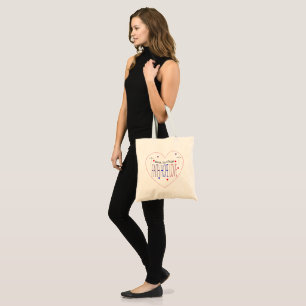 Reusable grocery bag. Faith, Hope, Love Colourful Tote Bag