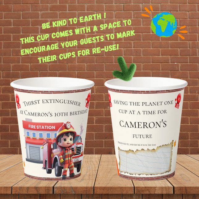 Reusable & Personalized Firefighter Eco-Friendly Paper Cups (Creator Uploaded)