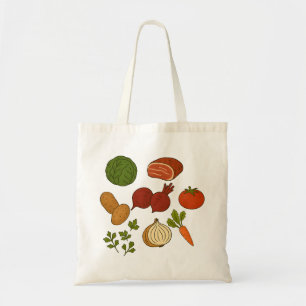 Reusable shopper tote bag with colourful vegetable