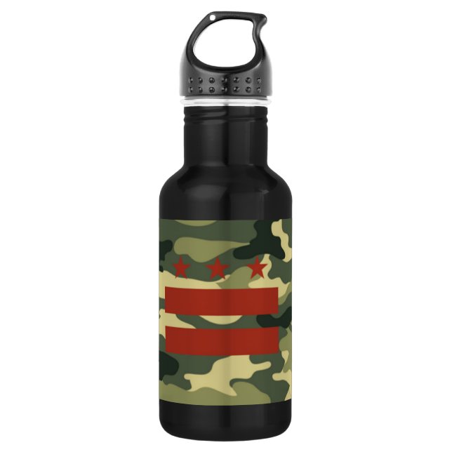 Reusable Water Bottle with DC Camo Flag (Front)