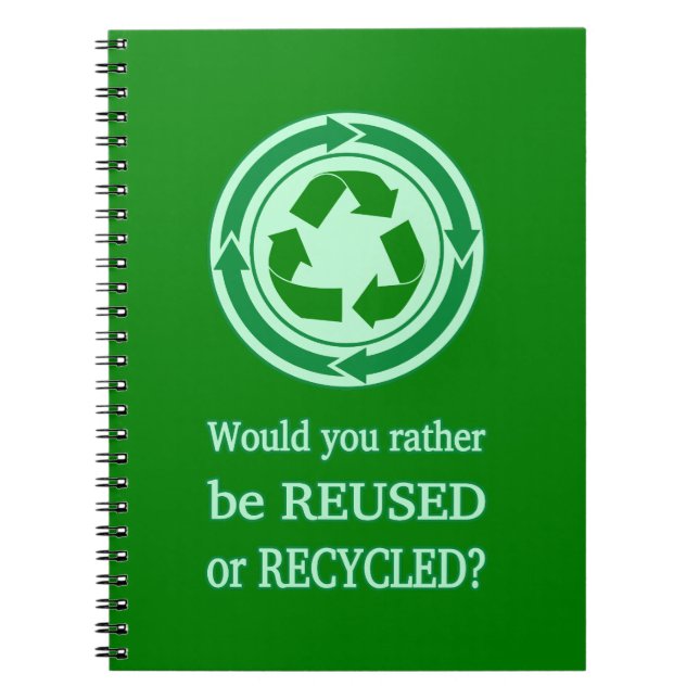 Reuse and Recycle Notebook (Front)