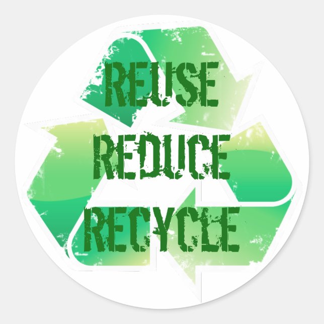 Reuse Reduce Recycle Classic Round Sticker (Front)