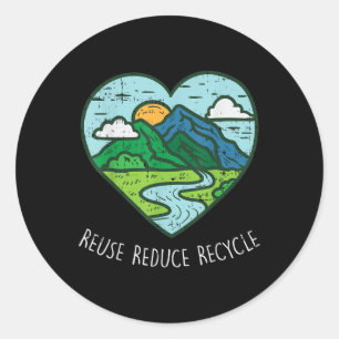 Reuse Reduce Recycle Earth Day Environmentalist Gi Classic Round Sticker