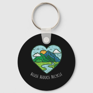 Reuse Reduce Recycle Earth Day Environmentalist Gi Key Ring