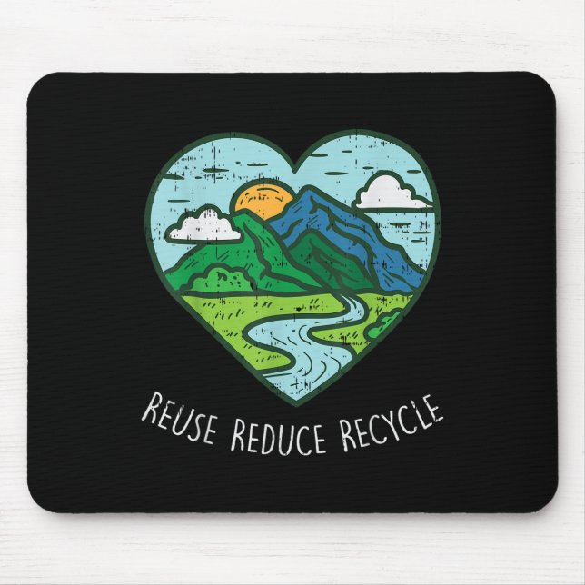 Reuse Reduce Recycle Earth Day Environmentalist Gi Mouse Mat (Front)