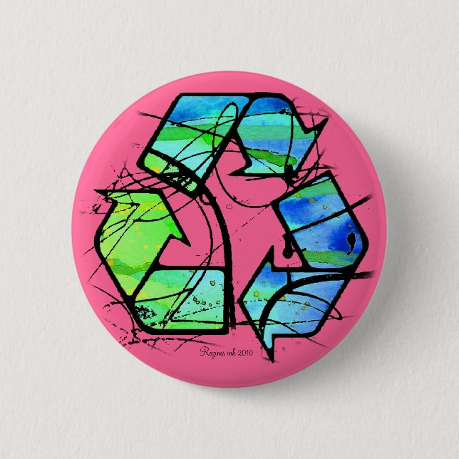 Reuse, Reduce, Recycle Earth Day Gifts 6 Cm Round Badge (Front)