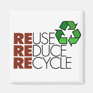 Reuse Reduce Recycle magnet