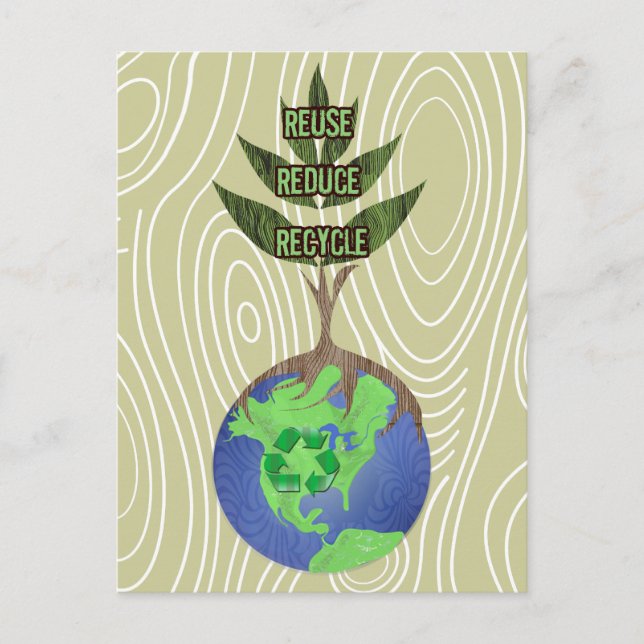 Reuse Reduce Recycle Postcard (Front)