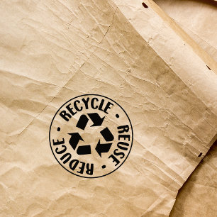 Reuse, Reduce, Recycle,  Rubber Stamp