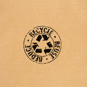 Reuse, Reduce, Recycle,   Rubber Stamp