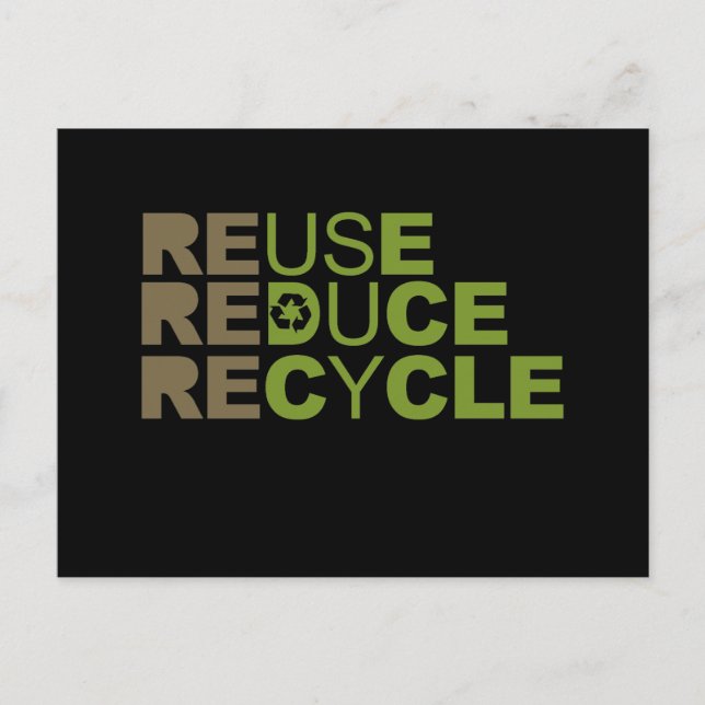 Reuse Reduce Recycle T-shirt Postcard (Front)