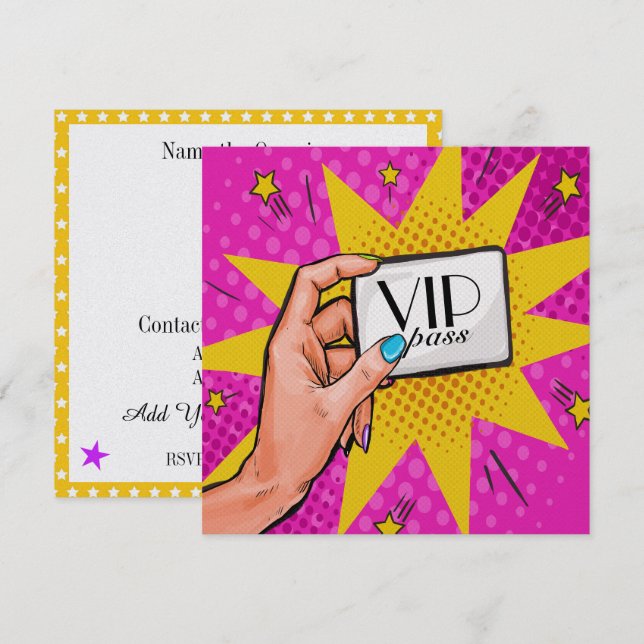 Rev 1 Pop Art VIP Invitation (Front/Back)