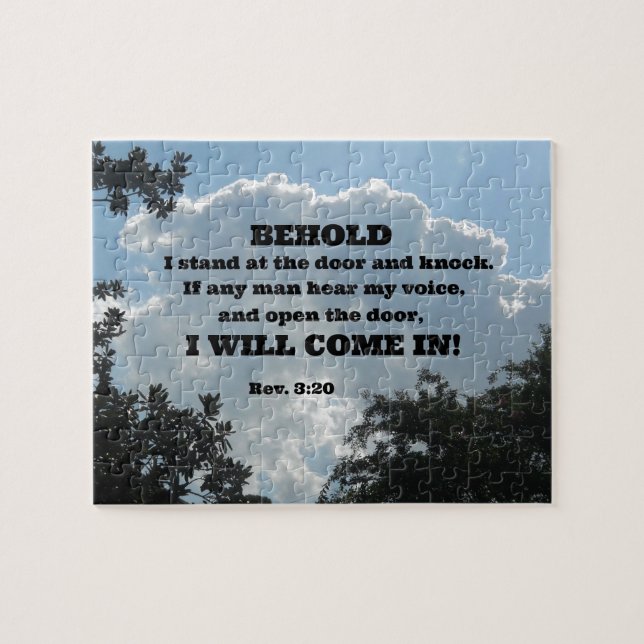 Rev. 3:20 Behold I stand at the door and knock... Jigsaw Puzzle (Horizontal)