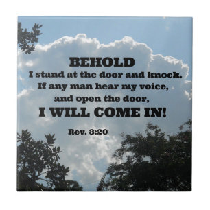 Rev. 3:20 Behold I stand at the door and knock... Tile