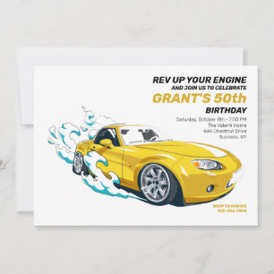 Rev Up Your Engine Birthday Invitation