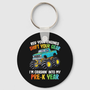 Rev Your Engines Shift Monster Truck Pre-k 100 Day Key Ring