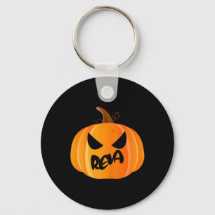 Reva Name Custom Pumpkin Personalised Halloween Key Ring