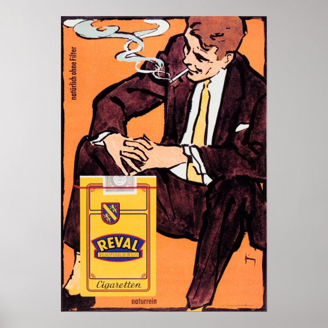 REVAL CIGARETTES Naturrein Cigaretten German Ad Poster (Front)