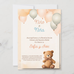 Revelación De Genero - Spanish Gender Reveal  Invitation