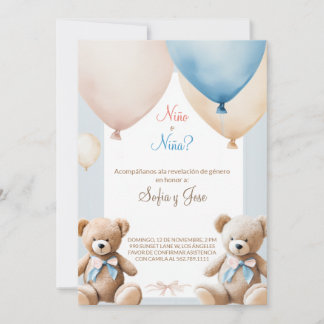 Revelacion de Genero - Spanish Gender Reveal Invitation