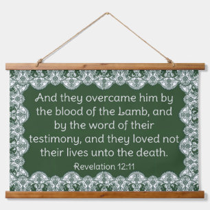 Revelation 12:11 hanging tapestry