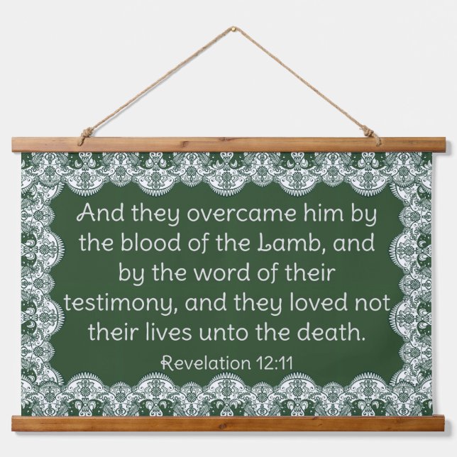 Revelation 12:11 hanging tapestry (Front)