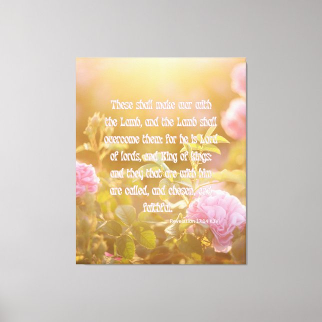 Revelation 17:14 Bible Verse KJV Pic Wall Art (Front)