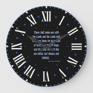 Revelation 17:14 KJV Bible Verse Roman Numeral Large Clock