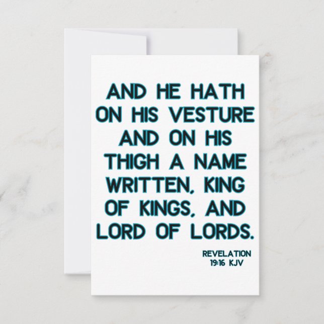 Revelation 19:16 Bible Verse Greeting Card (Front)