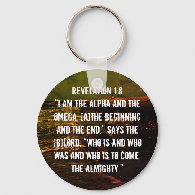 Revelation 1:8 Bible scripture  Key Ring (Front)