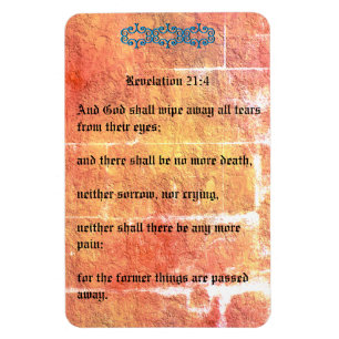 Revelation 21:4 Bronze Red Texture No Tears Magnet