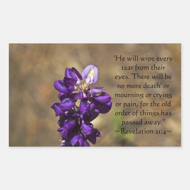 Revelation 21:4 rectangular sticker (Front)