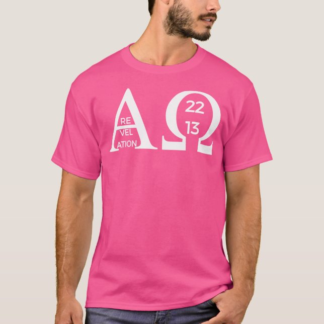 Revelation 2213 Alpha Omega Bible Christian T-Shirt (Front)