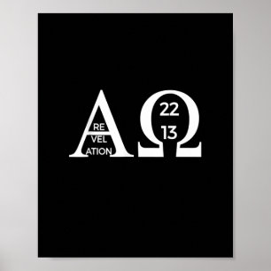 Revelation 2213 Alpha Omega T-Shirt Bible Christia Poster