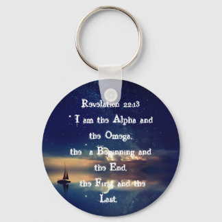 Revelation 22:13 _ The Alpha and the Omega Key Ring